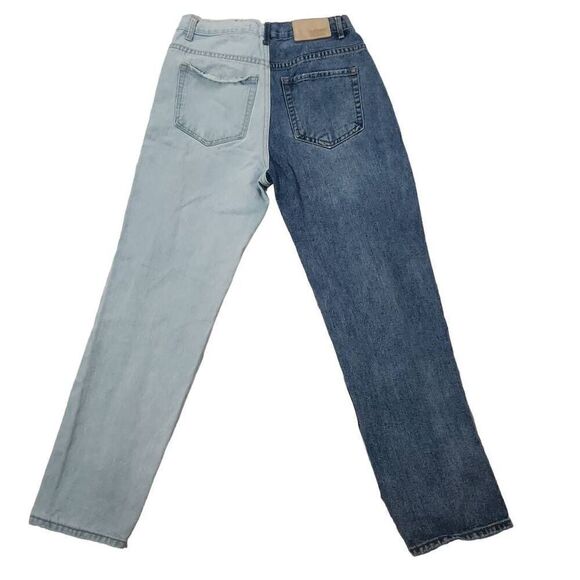 Blue Savvy Denim Juniors Size 5 Two Tone Straight Leg Blue Jeans - Picture 3 of 6